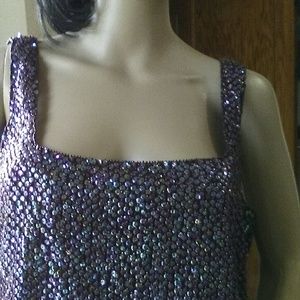 Anne Klein 11 Sequin & Bead Top